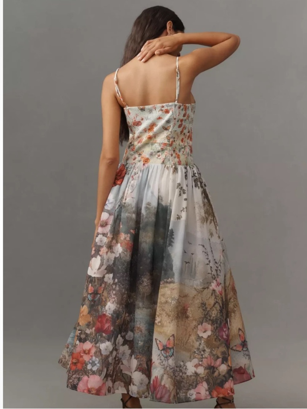 Anthropologie The Muse Basque-Waist Floral Midi Dress - Picture 4 of 4